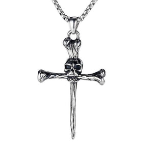 Ghostly Skull Cross Necklace