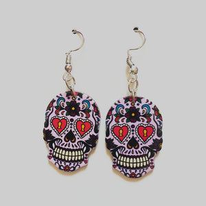 Halloween Acrylic Skull Pendant Earrings