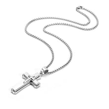 Load image into Gallery viewer, Stainless Steel Three-Layer 22 Inches Cross Necklace