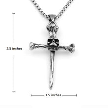 Load image into Gallery viewer, Ghostly Skull Cross Necklace