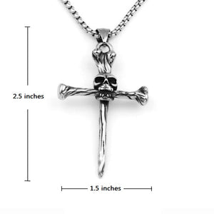 Ghostly Skull Cross Necklace