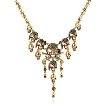 Load image into Gallery viewer, Vintage Multilayer Skull Tassel Necklace