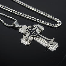 Load image into Gallery viewer, Men&#39;s Stainless Steel Cross Pendant Necklace Jewelry