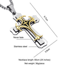 Load image into Gallery viewer, Men&#39;s Stainless Steel Cross Pendant Necklace Jewelry