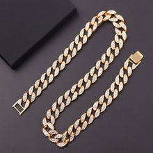 Load image into Gallery viewer, 15MM Rhinestone Cuban Chain Necklace