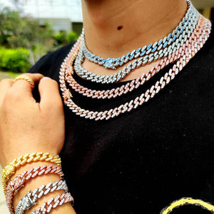 9MM Colorful Zircon Cuban Chain