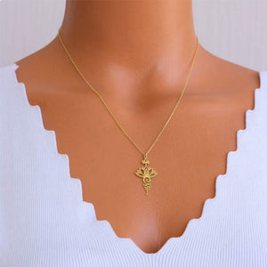 Stainless Steel Unalome Lotus Necklace