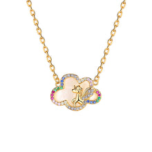 Load image into Gallery viewer, S952 Sterling Silver Fashion Colorful Cloud Unicorn Necklace