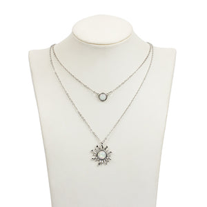 Moon and Sun Layered Necklace Gift for Women