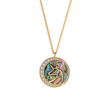 Load image into Gallery viewer, S925 Sterling Silver Abalone Shell Unicorn Necklace