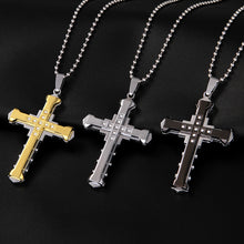 Load image into Gallery viewer, Men&#39;S Crystal Cross Pendant Necklace