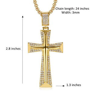 Titanium Steel Gold-Plated Cross Necklace