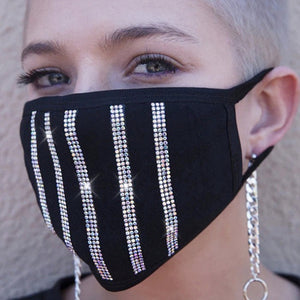 Reusable Sparkly Rhinestone Face Mask