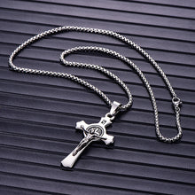 Load image into Gallery viewer, Men&#39;s Stainless Steel Jesus Cross Pendant Necklace