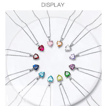 Load image into Gallery viewer, 925 Sterling Silver Birthstone Pendant Necklace