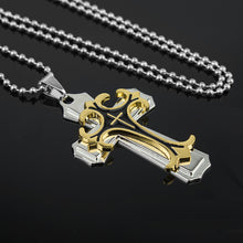 Load image into Gallery viewer, Men&#39;s Stainless Steel Cross Pendant Necklace Jewelry