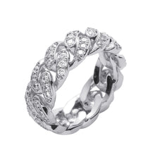 Load image into Gallery viewer, 8mm Full Ice Out Cubic Zirconia Fashion Cuban Link Ring