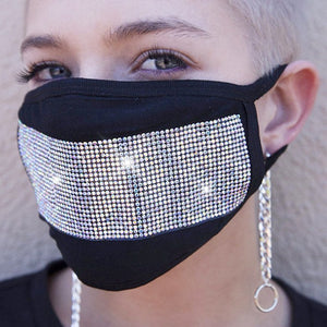 Reusable Sparkly Rhinestone Face Mask