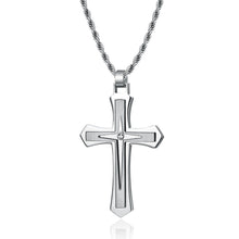 Load image into Gallery viewer, Stainless Steel Two-Color Cross Pendant