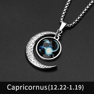 12 Constellation Moon Necklace For Men Women Boy Girl