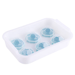 6 Hole Large Sphere Whiskey Ice Tray Mold with Lid