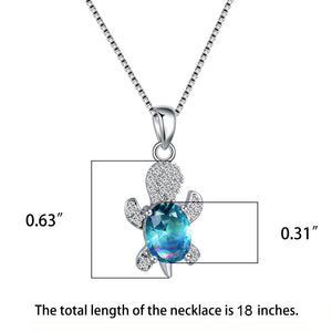 【Free Shipping】Cute Tortoise Crystal Zircon Necklace And Earrings For Women And Girls