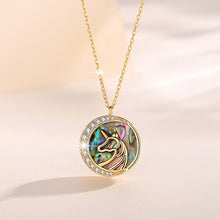 Load image into Gallery viewer, S925 Sterling Silver Abalone Shell Unicorn Necklace