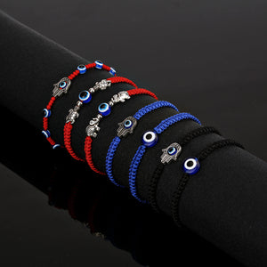 7 PCS Evil Eye Braided Adjustable Bracelet