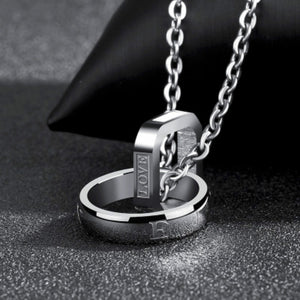 Men's Simple Double Ring Necklace