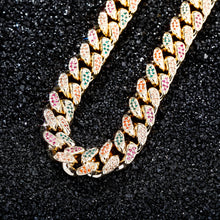 Load image into Gallery viewer, Men&#39;s 14mm Colored Zircon Miami Cuban Chain