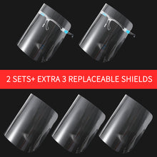 Load image into Gallery viewer, Upgraded Safety Fashionable Clear Face Shield(2Set+ Extra 3 Replaceable Shields)