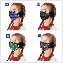 Load image into Gallery viewer, Children&#39;s Winter Warm Ears Christmas Print Masks