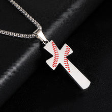 Load image into Gallery viewer, Baseball Cross Pendant Necklaces For Mens