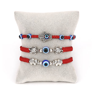 7 PCS Evil Eye Braided Adjustable Bracelet