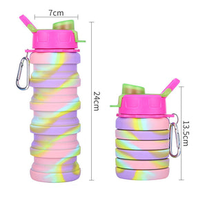 Foldable Silicone Sports Water Bottles Eco Friendly