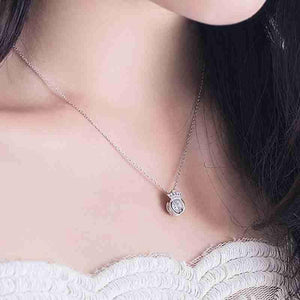 👑 S925 Sterling Silver Beating Heart Crown Necklace