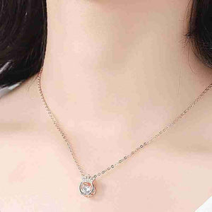 👑 S925 Sterling Silver Beating Heart Crown Necklace