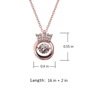 👑 S925 Sterling Silver Beating Heart Crown Necklace