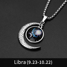 Load image into Gallery viewer, 12 Constellation Moon Necklace For Men Women Boy Girl