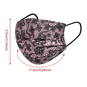 Adult 3-ply Disposable Lace Face Mask(10/30/50PCS)