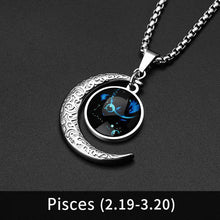 Load image into Gallery viewer, 12 Constellation Moon Necklace For Men Women Boy Girl