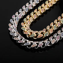 Load image into Gallery viewer, Men&#39;s 14mm Colored Zircon Miami Cuban Chain