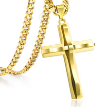 Load image into Gallery viewer, Gold Silver Plated Tarnish Resistant 3D Christian Cross