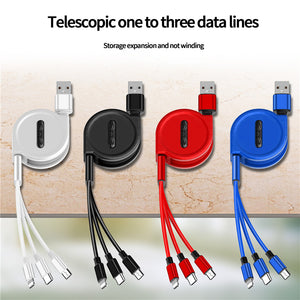 3 In 1 Retractable Portable Charging Cable