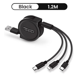 3 In 1 Retractable Portable Charging Cable