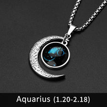 Load image into Gallery viewer, 12 Constellation Moon Necklace For Men Women Boy Girl