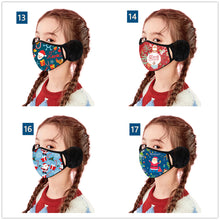 Load image into Gallery viewer, Children&#39;s Winter Warm Ears Christmas Print Masks