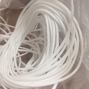 2.5mm Round Braided Elastic Cord/White Elastic Band - 50 Yard