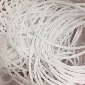 2.5mm Round Braided Elastic Cord/White Elastic Band - 50 Yard