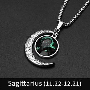 12 Constellation Moon Necklace For Men Women Boy Girl